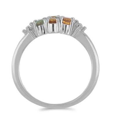 BUY MULTI SAPPHIRE GEMSTONE CLUSTER RING IN 925 SILVER 